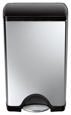 simplehuman - 38 Litre Rectangular Pedal Bin - Brushed Steel